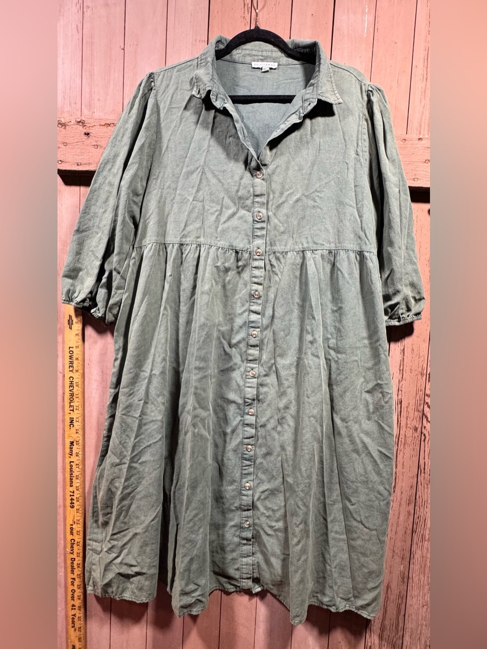 Baltic Born Green Button-Front Midi Dress